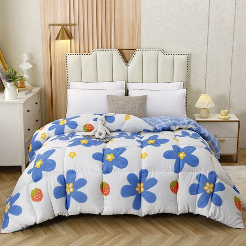 🌸 Blue Blossom & Strawberry Comforter Set