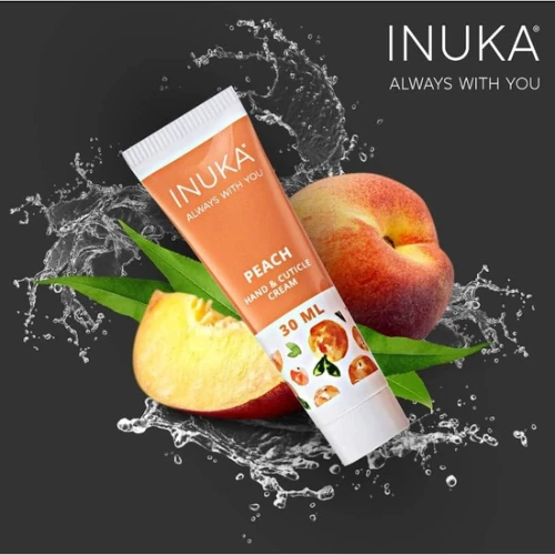 Inuka Peach Hand and Cuticle Cream 30ml - Moisturi...